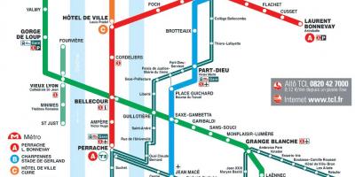 Žemėlapis metro Lyon