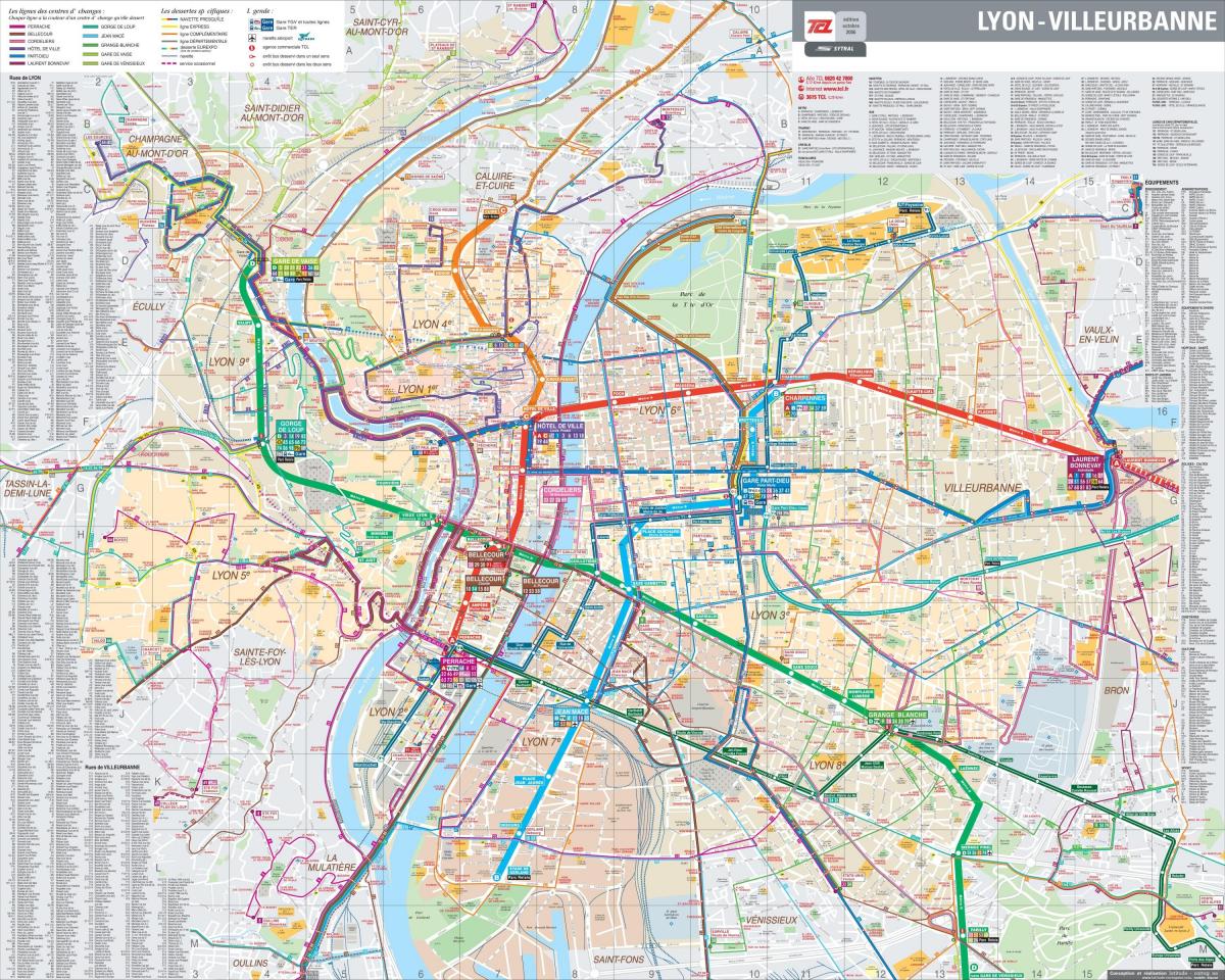 Lyon, prancūzija miesto žemėlapis