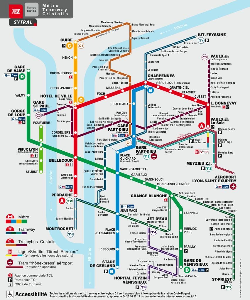 Lyon metro žemėlapis
