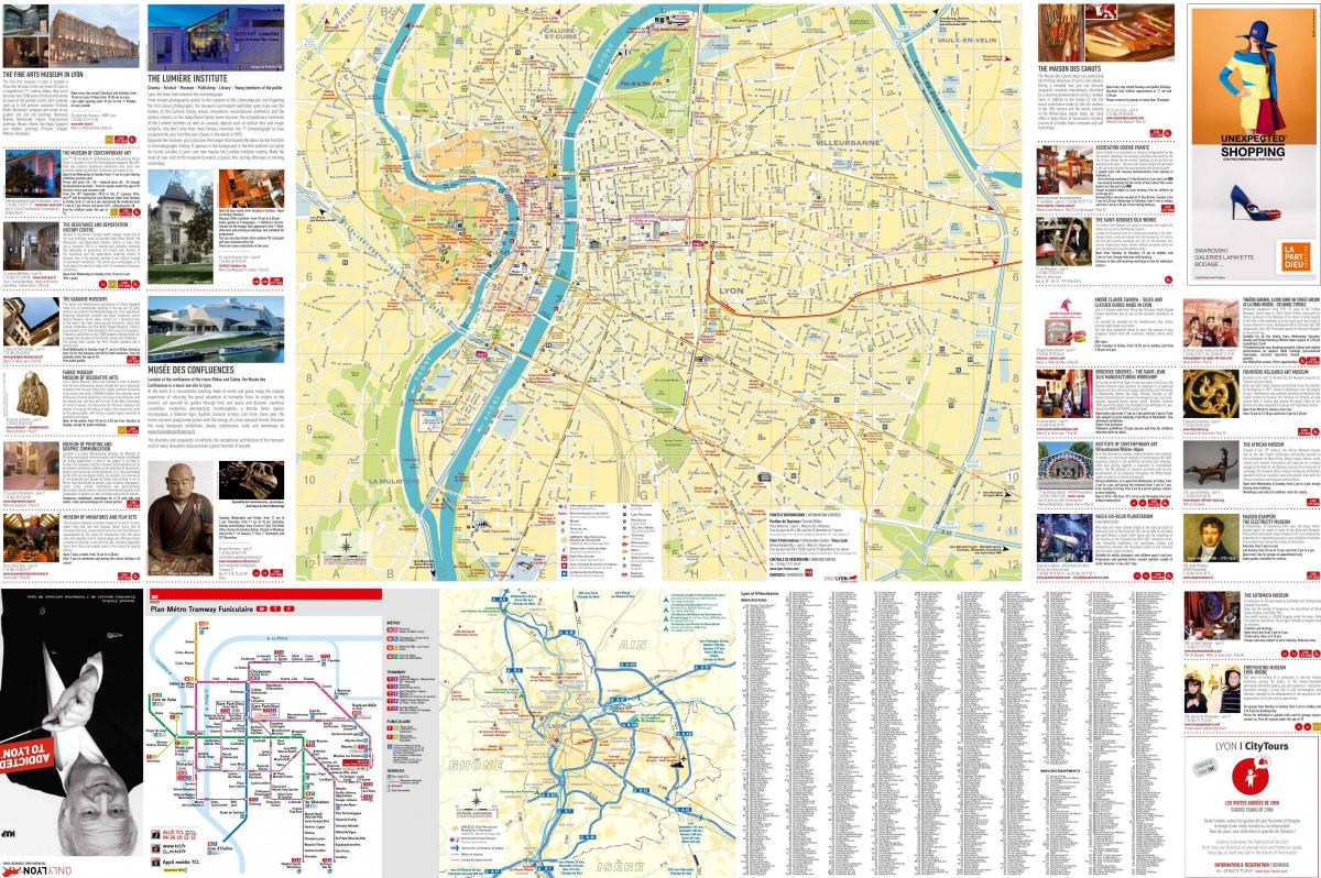 Lyon, prancūzija turizmo žemėlapis