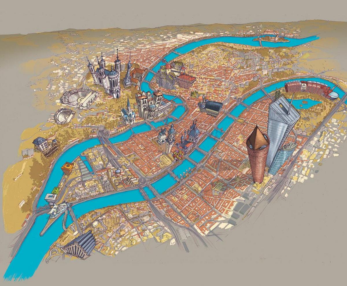žemėlapis Lyon valtis
