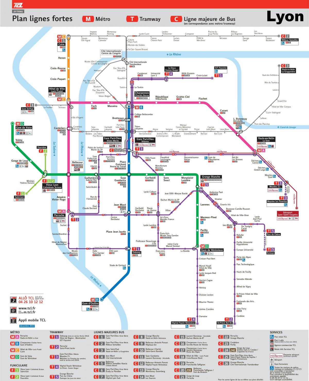 Lyon tranzito žemėlapyje
