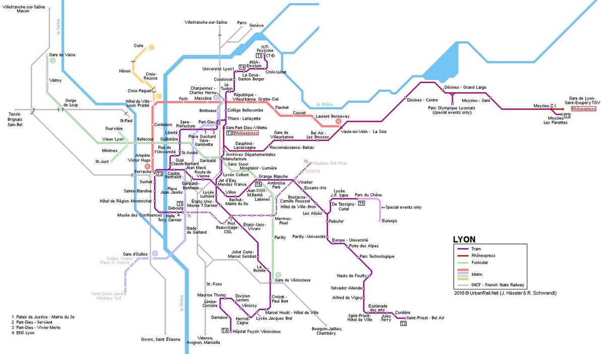 žemėlapis ronos express " Lyon