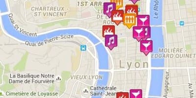 Žemėlapis gėjų Lyon