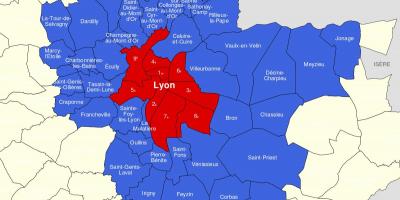 Žemėlapis Liono priemiestyje 