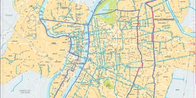 Žemėlapis Lyon dviratį